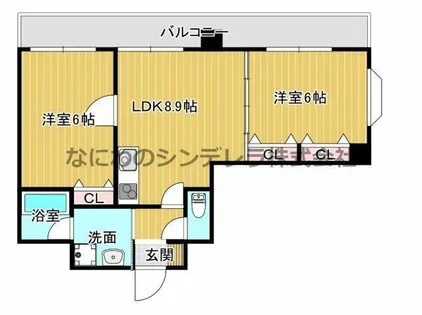 ナニワヒルズ【204号室】の間取り