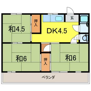 コーポおかだ【1階】の間取り