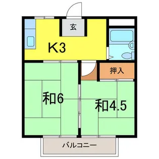 シャルマン芳川【201号室】の間取り