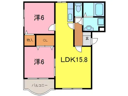 パークサイド川端【3階】の間取り