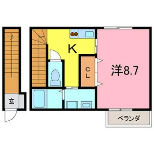 アンプルールリーブルPASEO【2階】の間取り