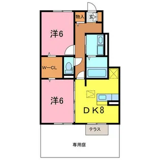 アーバン松本【1階】の間取り