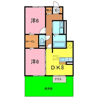 アーバン松本【1階】の間取り