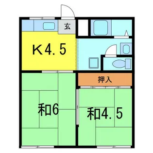 レスト北新川A【1階】の間取り