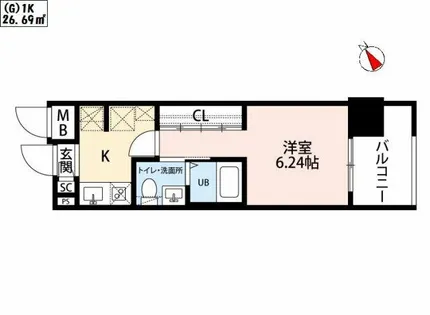 ウイングス城野駅前【4階】の間取り