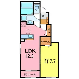 愛知県岡崎市小針町1丁目【アパート】の間取り