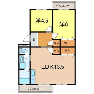 パストラル板倉B【1階】の間取り
