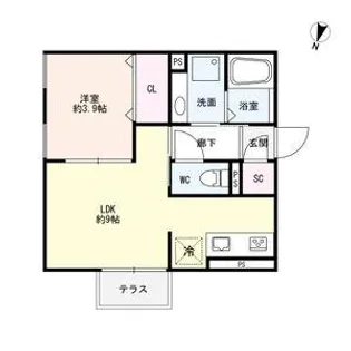 スカイコートA棟【1階】の間取り