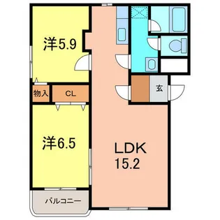 緑風マンション【2階】の間取り