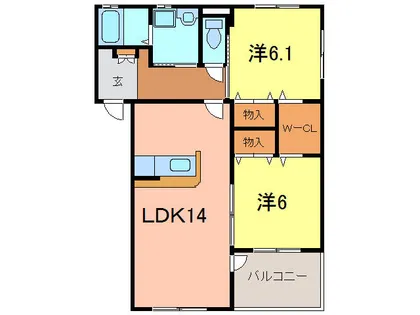 APPLAUSE B【202号室】の間取り