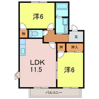 エクセルハイム【1階】の間取り