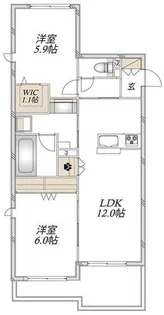 ブルーメ夙川【303号室】の間取り