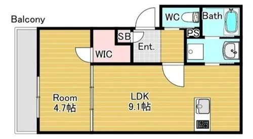 ジーメゾン枚方南中振【1階】の間取り