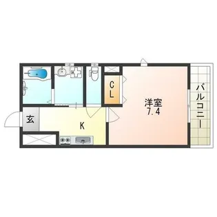 プルミエール北田辺【2階】の間取り