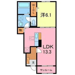 愛知県岡崎市渡町字下切【アパート】の間取り
