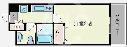 ディオレクレスト東心斎橋【3階】の間取り