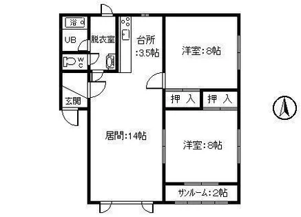 ハイツ柏【D号室】の間取り