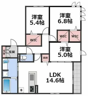 アンサンブル大今里【1階】の間取り