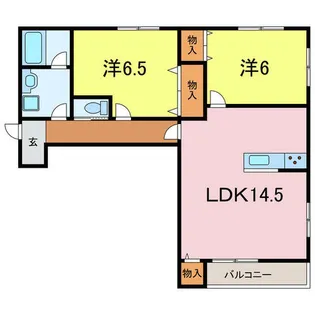愛知県岡崎市矢作町字末広【アパート】の間取り