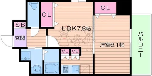 Varius長居公園【7階】の間取り
