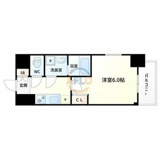 エスリードレジデンス大阪ウエストコート【2階】の間取り