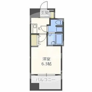 ニューシティアパートメンツ西天満【5階】の間取り
