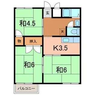 レスト北新川 B棟【1階】の間取り