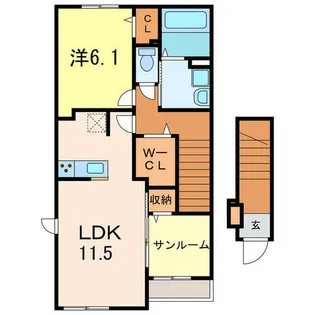 メゾン ド エスポワール【2階】の間取り