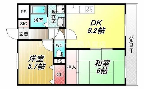 イーストナガレ【303号室】の間取り