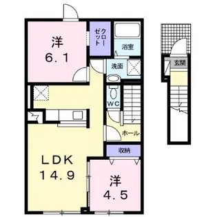 リバーサイドフィオーレ【202号室】の間取り