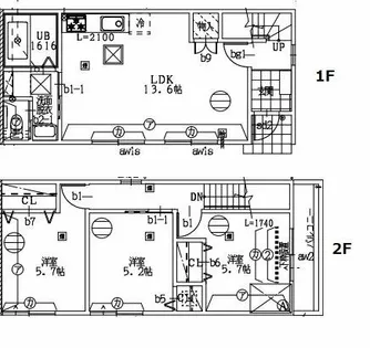 愛知県稲沢市下津本郷町【テラスハウス】の間取り