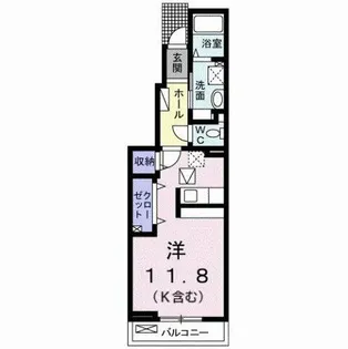 ボヌールF【1階】の間取り