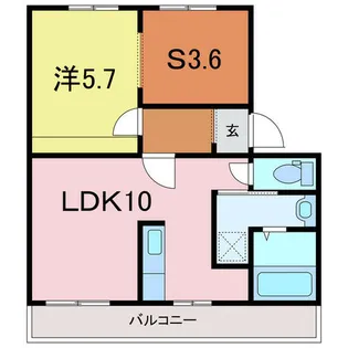 コーポ的場【101号室】の間取り