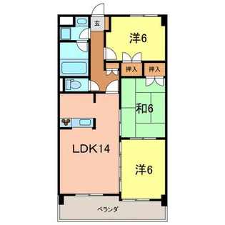 サンコート23【504号室】の間取り