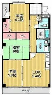 フローラ池上台【4階】の間取り