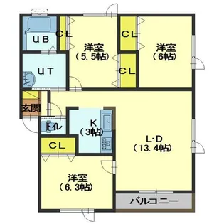 グランチェスタ【104号室】の間取り