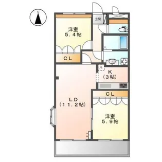 グランドールA【2階】の間取り