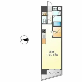 ベルドミール橘【6階】の間取り