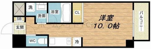 レジデンス釣鐘【8階】の間取り