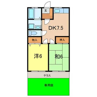 サンエイハイツ【1階】の間取り