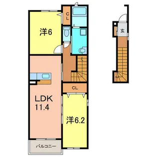 サンリット高取【201号室】の間取り