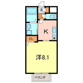 カルティエ・サンセール【102号室】の間取り