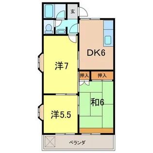シャイン美園A【2階】の間取り