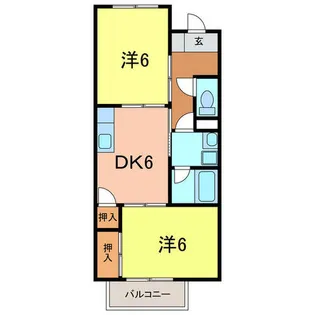 サープラスⅡユニオンハイツA【2階】の間取り