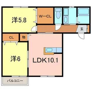 Ksハウス A【2階】の間取り