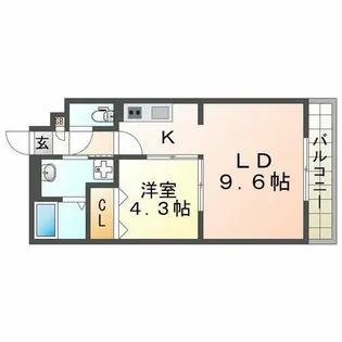 Opus One Nishinomiya【308号室】の間取り