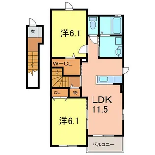 セロシア 雨池【2階】の間取り