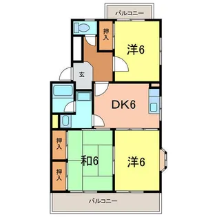 GREEN HOUSE TSURUTA【2階】の間取り
