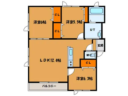 グランチェスタ【104号室】の間取り