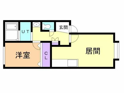 ベルシーヌ日の出【201号室】の間取り